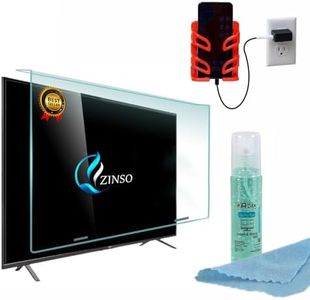 ZINSO 50 INCH LED LCD PLASMA CURVED TV SCREEN PROTECTOR GLASS GUARD FOR LED TV 100% CRYSTAL CLEAR TRANSPARENT [Non Breakable Tempered Fiber Glass Guard]