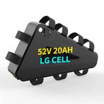 48V 52V Electric Bike Triangle Lithium Battery Pack 20Ah Triangle Ebike Battery With fast charger + BMS for 350-2000W Motorcycle Mountain Bicycle (52V 20Ah)