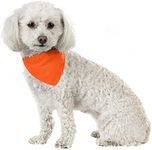 Solid Cotton 8 Pack Dog Bandana Triangle Bibs - Small and Medium Pets (Orange)