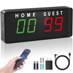 Portable Electronic Scoreboard LED Digital Score Keeper with Remote,Electric Scoreboard with Countdown/Up Timer & Clock for Corn Hole/ping Pong/Volleyball/Table Tennis Sports, Indoor & Outdoor Games