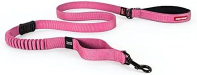 EzyDog Zero Shock Leash - Shock Absorbing Bungee Dog Leash & Training Lead - Double Handle Reflective Leash for Traffic Control - for Walking, Jogging and Running (72-Inch, Pink)