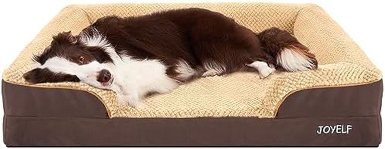 JOYELF Lit orthopédique pour Chien de Grande Taille, canapé-lit en Mousse, traversin imperméable avec Housse Amovible Lavable et Fond antidérapant - Café