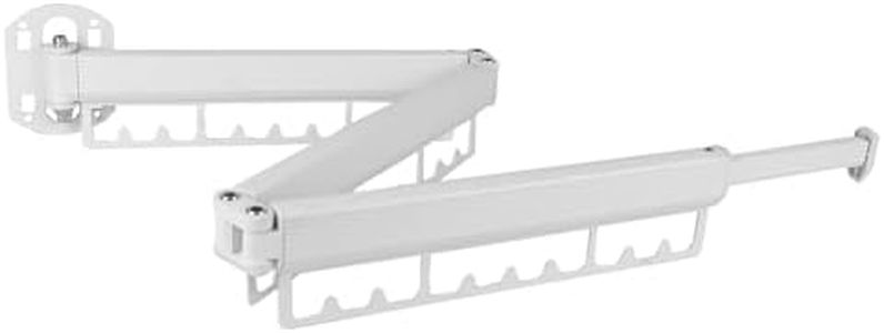 FCWVP Clothes Drying Rack Foldable Space Saving Laundry Hanger White Color Rack Clothing Wall Mounted Retractable,Collapsible(Tri-Fold)