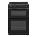 Statesman EDC60B Fan Assisted Double Oven Electric Cooker, 4 Zone Ceramic Hob, 60cm Wide, Black