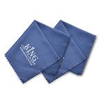 KING OF FLASH 2 x Blue Superfine Microfiber Cleaning Cloths For Mobile Phones, Glasses, Tablets, TV, Sunglasses, Screens, Camera Lens Cleaners (15cm)