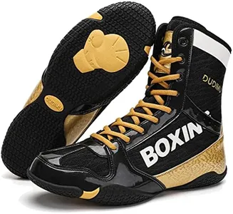 Zivopah Professional Boxing Shoes Men's and Women's Breathable Wrestling Shoes Training Shoe for Adult Non Slip Fitness Sneakers-black44