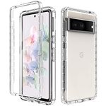 ESTH® for Google Pixel 7 Clear Case, Soft TPU Dustproof Shockproof 360° Full-Body Cover Built-in PC Hybrid Bumper Frame, Built-in Screen Protector, Crystal