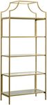 Sauder International Lux Bookcase/Book Shelf, Satin Gold Finish