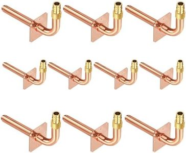 Pack of 10 Copper Stub Out Elbows with Wall Flange PEX-A Stub Out 1/2’’-8inch Lengh- Easy to Install, Lead-Free-PEX-A Stub Out Accessories,Barb Crimp PEX-A Copper Stub Out Elbow with Wall Flange