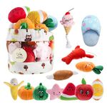 Nocciola 12 Pack Dog Squeaky Toys Cute Plush Toys For Small Medium Dog|Pet Toys|Squeaky Toys|Plush Games| Carry Bag