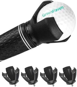 GreenHaven 3-Prong Golf Ball Retriever Grabber for Putters Golf Pick-up Claw Plastic Grip Sucker Tool Portable Back Saver with Stainless Steel Screw, 4 Pack