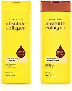 Absolute Collagen - Thickening Collagen Complex Shampoo and Conditioner Set 500ml - For Thin & Fine Hair - Strengthen, Nourish and Volumise - Boost Shine - Fight Signs of Hair Ageing - Paraben Free