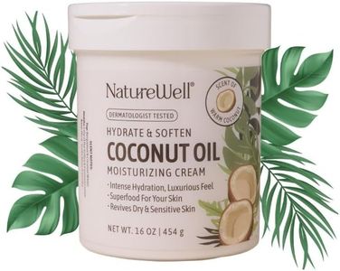 NATURE WELL Extra Virgin Coconut Oil Moisturizing Cream for Face, Body, & Hands, Anti Aging, Firming, Restores Skin's Moisture Barrier, Provides Intense Hydration For Dry & Dull Skin, 16 Oz