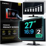 VINTEZ [2 Pack] 27 Inch 16:9 Computer Privacy Screen Filter for Widescreen Monitor and Laptop - Anti-Glare - Anti-Scratch Protector Film - Data Confidentiality Shield [2 Pack]