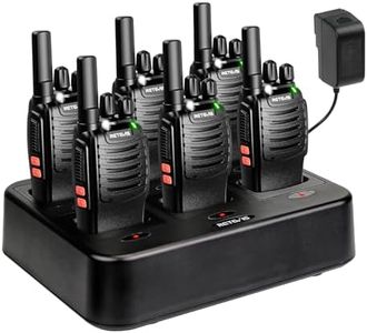 Case of 6,Retevis H-777 Walkie Talkies for Adults Long Range, Rechargeable Two-Way Radios,with 6-Way Multi Unit Charger,Flashlight Handheld Business 2 Way Radios