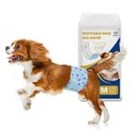 Flying Paws Dog Nappies Male 26 count M, Disposable Wetness Indicator Male Dog Diapers, Adjustable Super Absorbent Warps, Leak-Proof Belly Bands for Puppy Incontinence
