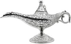 AVESON Classic Vintage Collectable Rare Legend Aladdin Magic Genie Costume Lamp Home Table Decoration & Gift, Silver