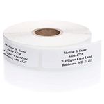 White Personalized Return Address Labels Without Dispenser - Roll of 500 Custom Stickers