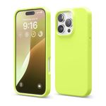 elago Compatible with iPhone 16 Pro Case, Premium Liquid Silicone Case, Full Body Protective Cover, Shockproof, Slim Phone Case, Anti-Scratch Soft Microfiber Lining, 6.3 inch (Neon Yellow)