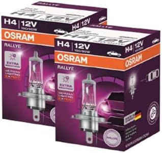 Osram Rallye H4 Halogen Lamp 62204 Exterior Headlight Bulb (12V, 100/90W, Pack of 2 Bulbs) - ( LIGHT YELLOW )