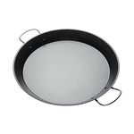 KitchenCraft World of Flavours Paella Pan, Non Stick Pan for Paella Rice and Paella Seasoning, Carbon Steel, 38.5 cm (15''), Black