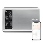 Cosori Smart Kitchen Food Scales, Free App with 1.9 million UK Food Database, Nutrition Scale with 19 Nutrients Tracking, Calorie Counting for Weight Loss&Fitness, Premium Stainless Steel, Silver