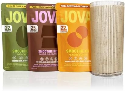 JOVA Meal Replacement Smoothie Kit | Creamy, Nutritious, Delicious & Ready in 2 Minutes | over 21g Protein, 10g Fiber (Gluten-Free, Non-GMO, High Fiber, No Added Sugar, USA Made), Assorted 12-Pack