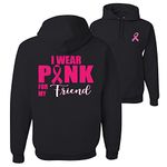 Big or Small Save Them All Breast Cancer Awareness FRONT AND BACK Unisex Graphic Hoodie Sweatshirt, Black-friends, Large