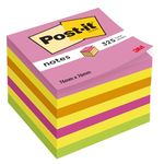 Post-it Sticky Notes Cube Neon Rainbow Collection, Pack of 1 Pad, of 325 Sheets, 76 mm x 76 mm, Pink, Yellow, Orange, Green Colors - Self-stick Notes For Note Taking, To Do Lists & Reminders