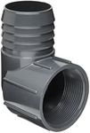 Spears 1407 Series PVC Tube Fitting, 90 Degree Elbow, Schedule 40, Gray, 1/2" Barbed x NPT Female