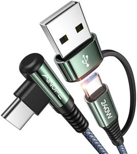 AINOPE USB C Cable 100W 10FT Long Type C Charger Cable for iPhone 15 Fast Charging USBC to USBC Cable, Right Angle QC5.0 fit iPhone 15 Pro Max Plus Mini MacBook/Charger Cord for iPad/Samsung S24