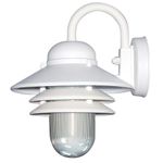 Sunlite 41367-SU Nautical Style Outdoor Wall Fixture, Medium Base Socket (E26), Weatherproof Polycarbonate, Prismatic Acrylic Lens, UL Listed, White