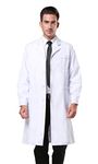 Nideen Men's White Lab Coats Doctor Workwear - Unisex Lab Coat Scrubs Adult Uniform Long Sleeves XL …