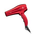 Andis 30290 1875-Watt Tourmaline Ceramic Ionic Pro Dry Professional Hair Dryer, 3 Heat Settings & 2 Speed Settings, 2 Dryer Attachments, Lightweight, Fast Dry & Low Noise, Soft Grip, Red