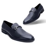 K KAVOS Leather Loafers for Men | Casual, Festive, Made with Crust Leather | Pull on Shoes with Round Toe (Black, 9)