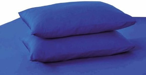 Tache Pillowcase 100% Cotton 2 Piece Solid Deep Royal Blue Pillowcase Standard Queen Size 20x30 Inch