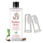 Pet Dental Care Combo - Finger Toothbrush & Natural Toothpaste | Safe for Dogs, Cats, Puppies, Kittens | BPA-Free Brush | 100% Natural (50ml + 2 brush)