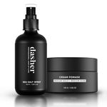 Dasher Sea Salt Spray (100ml) & Cream Pomade (100g), Medium Hold Puck, Water-Based, Volumizes & Texturizes Hair, With Bhringraj & Vitamin E