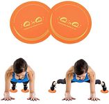 Exercise Sliders, iQinQi Dual Sided Core Sliders, Gliders Exercise Discs Use on Hardwood Floors, Workout Sliders Fitness Discs Abdominal & Total Body Gym Exercise Equipment for Home (Neon Orange)