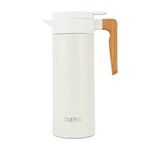 DUIERA 51 oz Coffee Carafe Double Walled Thermal Carafe Stainless Steel Thermos Pot, 1.5 L Beverage Dispenser Keeping Hot/Cold - White