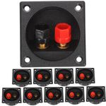 10PCS Square 2-Way Speaker Box Terminal Cup Spring Loaded Jacks Double Binding Post Speaker Terminal Plates for DIY Home Car Stereo Speaker & Subwoofer