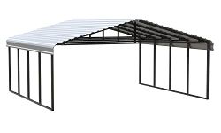 Arrow Shed 20' x 20' x 9' Galvanized Steel Multi-Purpose Shade and Shelter Carport, Eggshell Finish