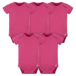 Gerber unisex-baby 5 Pack Onesies Multi-packs Bundle Interlock 180 Gsm, Hot Pink, 18 Months