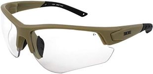 Epoch Eyewear Grunt Tactical Shooting Range Safety Sunglasses Tan Frames with Clear Lenses