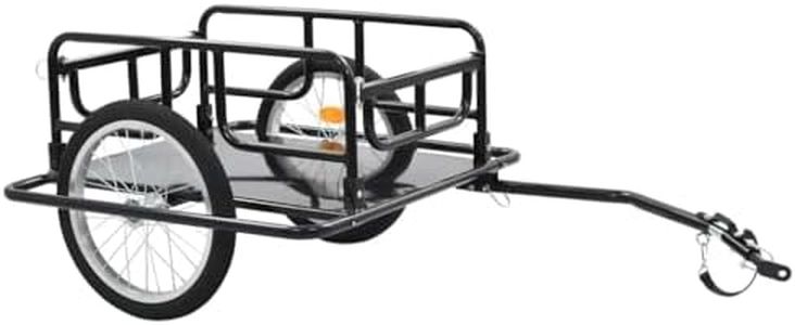 'vidaXL Heavy-Duty Bike Cargo Trailer with Quick-Release Hitch - Foldable & Space-Saving - Steel Constructed - Black