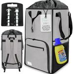 Terra Home Portable Extra Large Laundry Bag, College Dorms Apartment Essentials with Chest Strap, Shirt Folding Board Collapsible Foldable Laundry Bag, Clothes Hamper College Student Gifts (Grey)