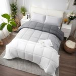 AYSW Duvet Double Comforter and Anti Allergy All Season Dark Light Grey and White NO Pillowcases Only Quilt 10.5 Tog Duvet