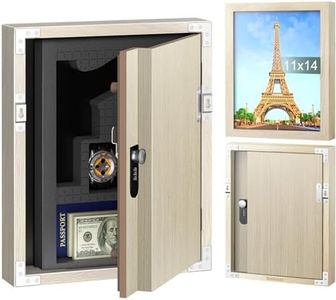 ANZAKY Hidden Safe with Lock, Wooden Picture Frame Diversion Safe, Large Hidden Money Safe with Customizable Foam, Hidden Compartment, Secret Decor Concealment Furniture, 11 x 14 inchs, Beige