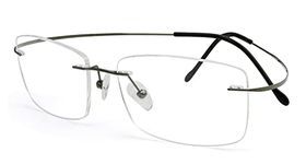 Eyekepper Titanium Rimless Reading Glasses Readers Men Women Gunmetal +2.0