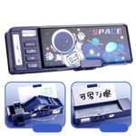 Invite Enterprise Plastic Invite Multifunctional Pencil Box For Kids Space Compass Box For Boys Kids Pencil Box For Boys & Girls Magnetic Compass Box For Boys Space Theme Return Gifts For Kids, Blue